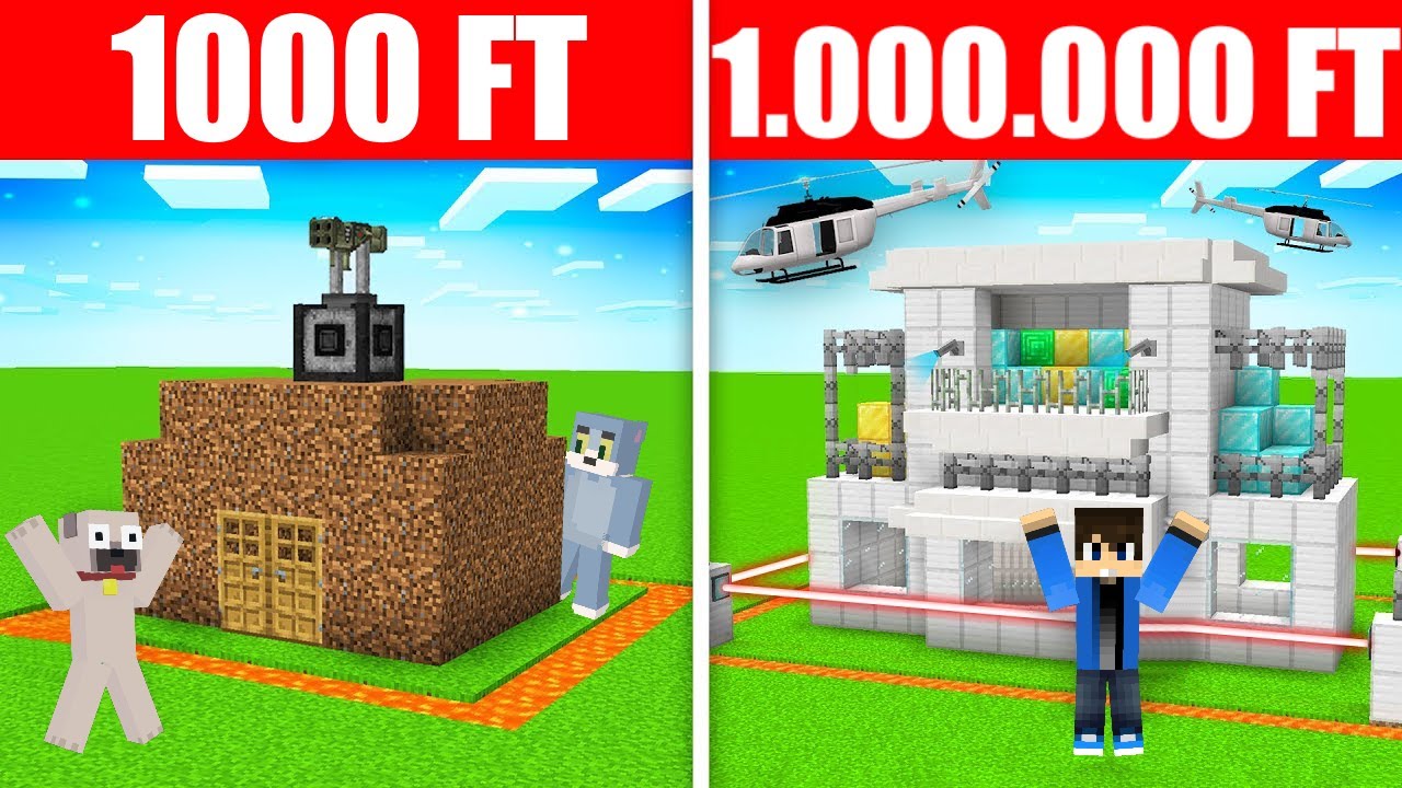1000 FORINTOS vs 1.000.000 FORINTOS VÉDETT HÁZ ÉPITŐ KIHÍVÁS A MINECRAFTBAN!