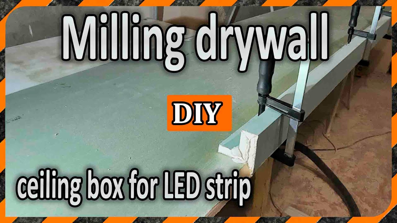 Milled plasterboard / drywall ceiling box for LED strip - DIY