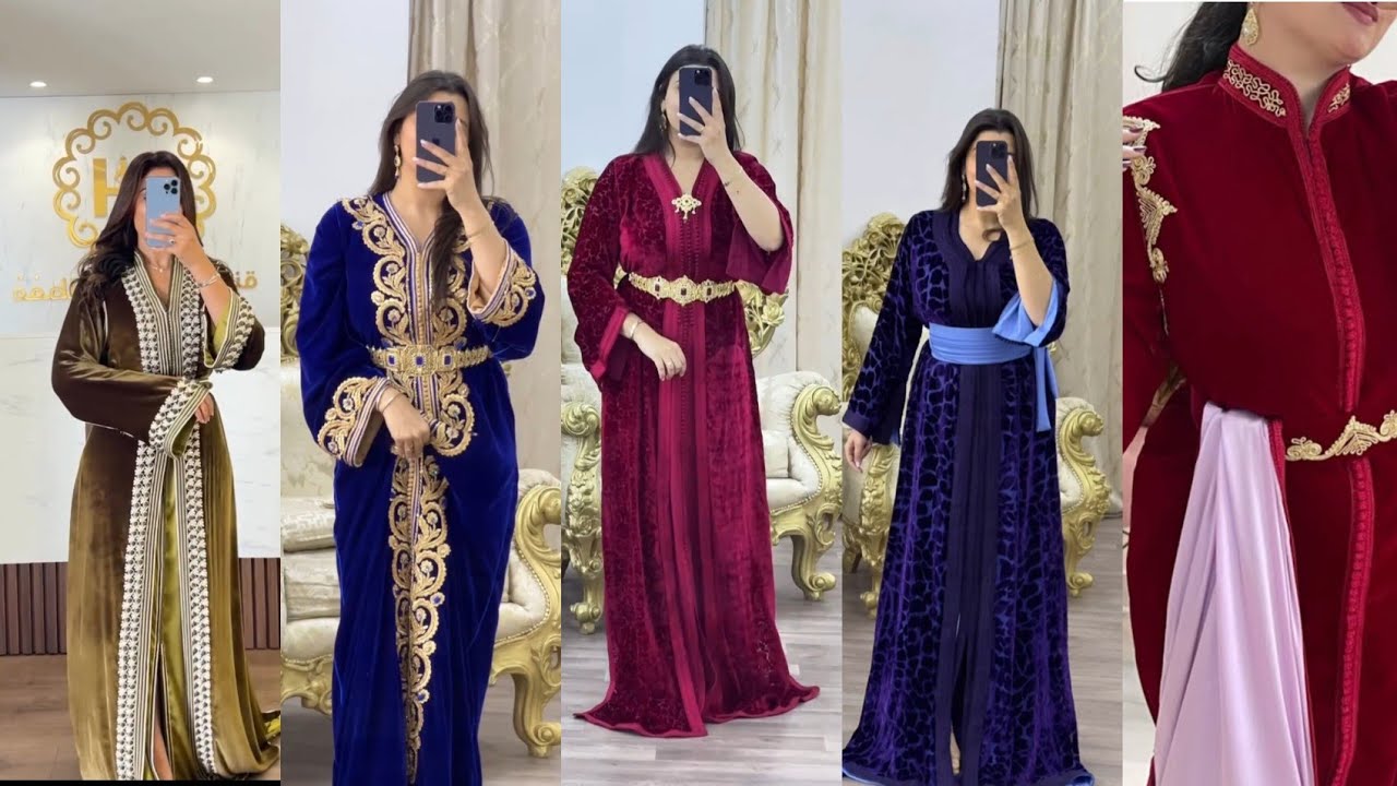 جديد ارووووع موديلات القفطان المغربي بثوب الموبرة ✨️😍اللي دارجة هاد سنة 2024/2025 #morocco #caftan