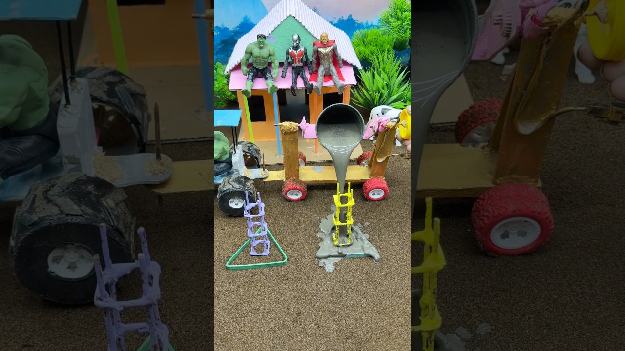 😱 Amazing Mini Tractor Pillar Making Machine |Real Working DIY Baige #shorts #youtubeshorts