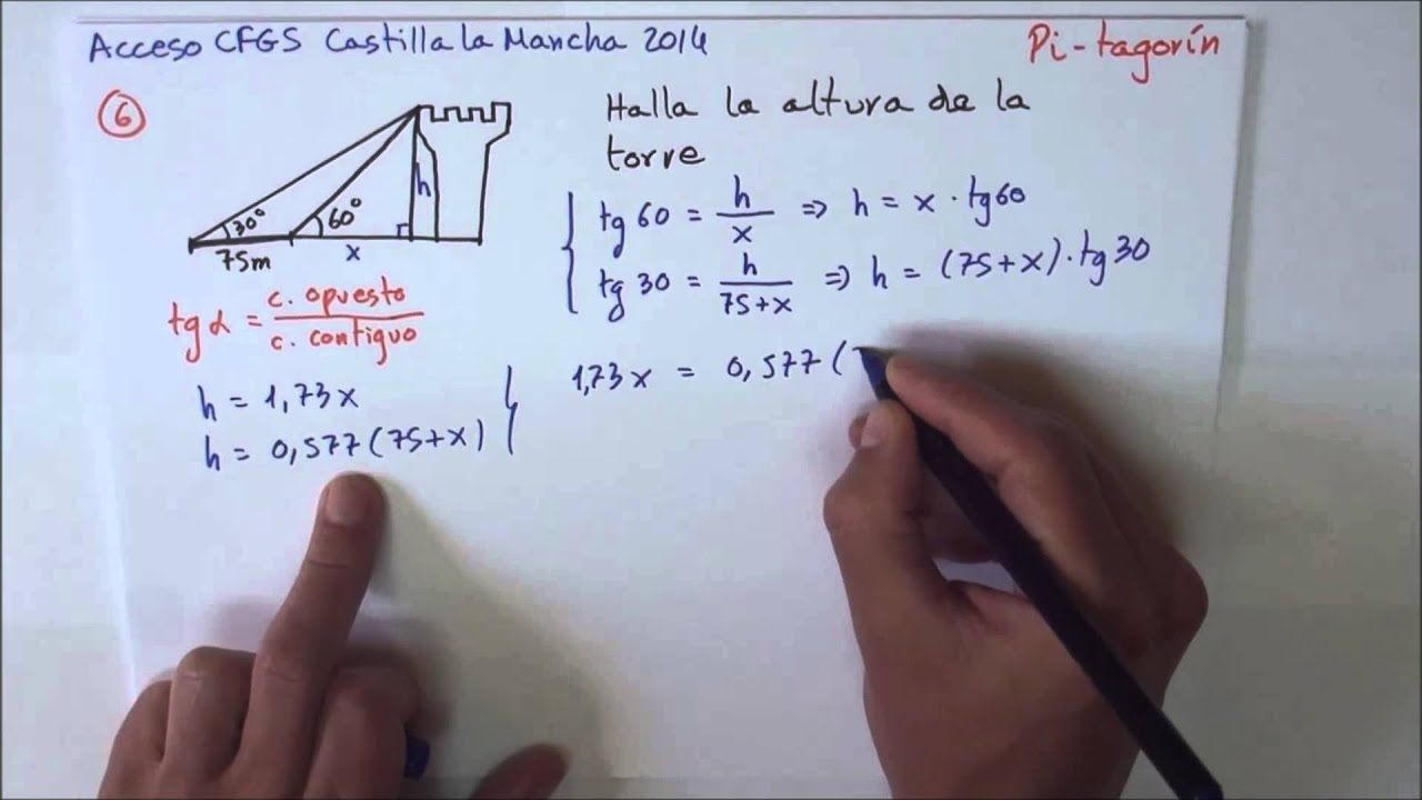 Pi tagorin Acceso CFGS Castilla La Mancha 2014 Trigonometria