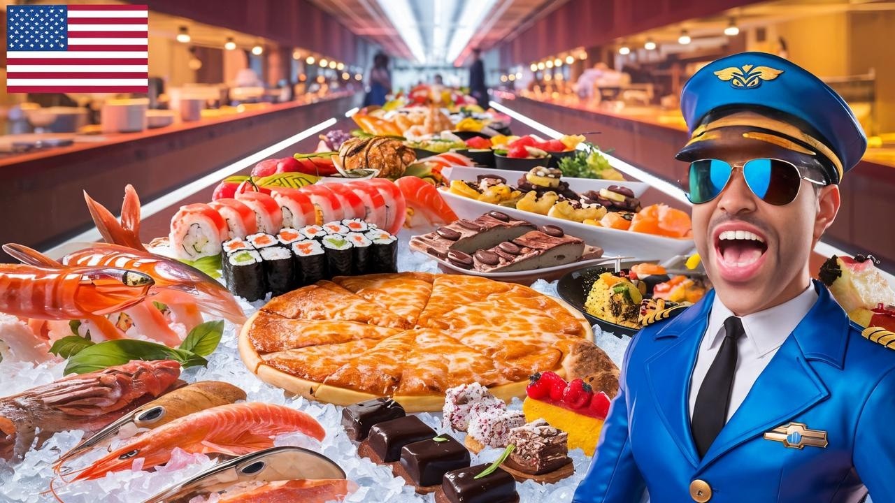 عندنا في...أمريكا: 🍽️ أكبر بوفيه مفتوح في العالم؟!  كل ما تتخيله وأكثر! 😱🌍:USA