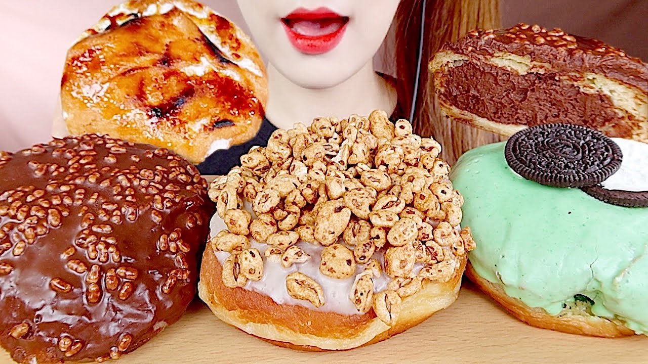 ASMR CREAM DOUNTS MUKBANG 크림도넛 먹방 eating sounds