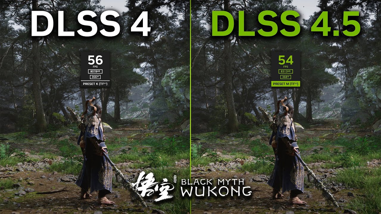 DLSS 4 vs DLSS 4.5 &ndash; Preset K (DLSS 4) vs Preset M (DLSS 4.5) in Black Myth: Wukong