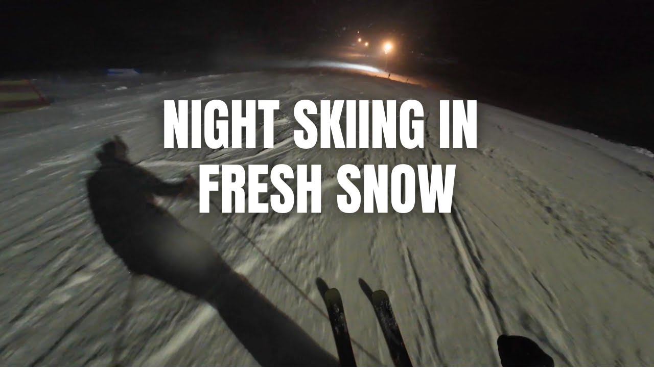 Night Skiing in Fresh Snow at Muggenbrunn in the Black Forest in Germany