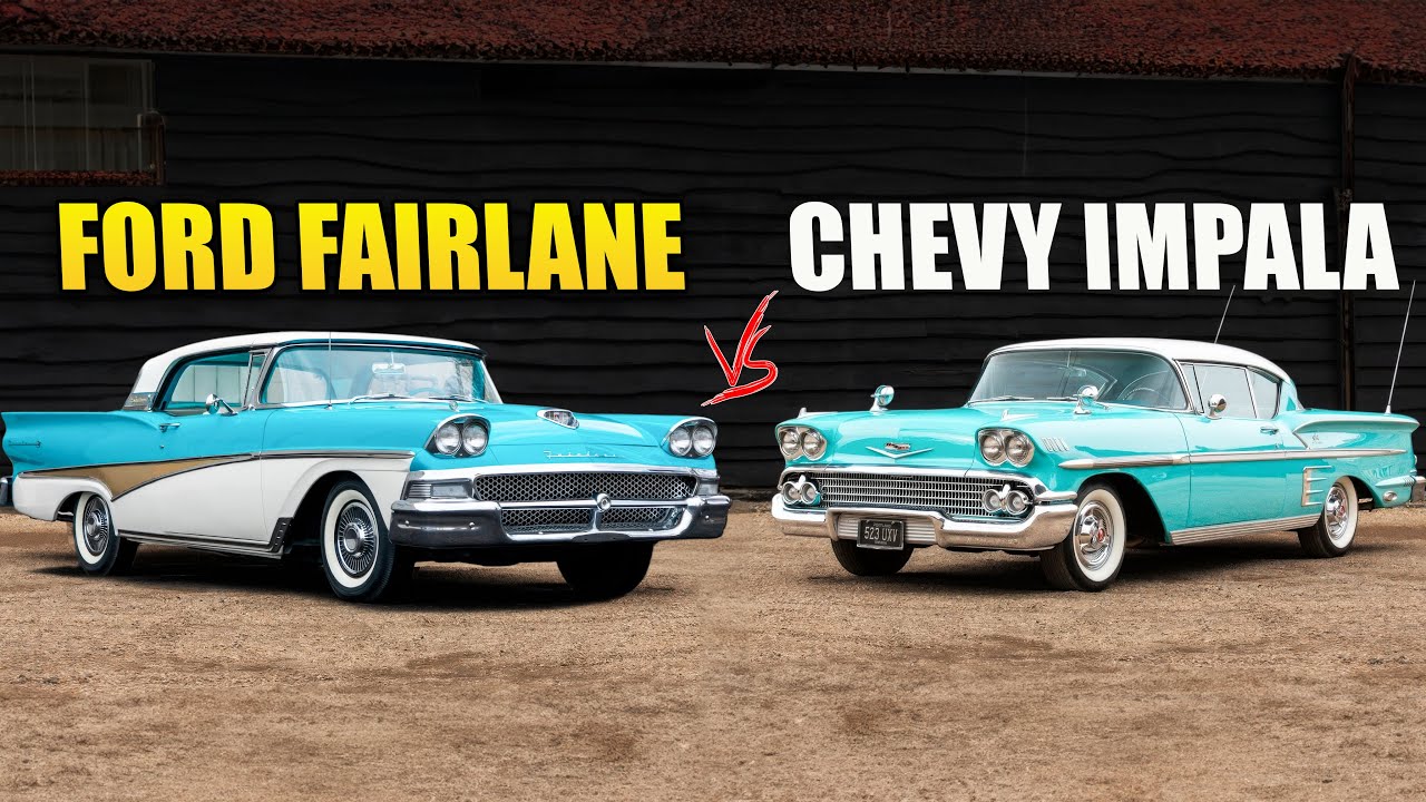 Chevrolet Impala 1958 года против Ford Fairlane 500 Skyliner 1958 года — кто был настоящим короле...