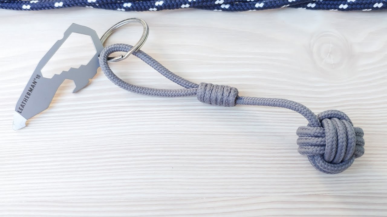 How to make a paracord KNOT BALL keychain | paracord monkey fists | easy paracord keychain