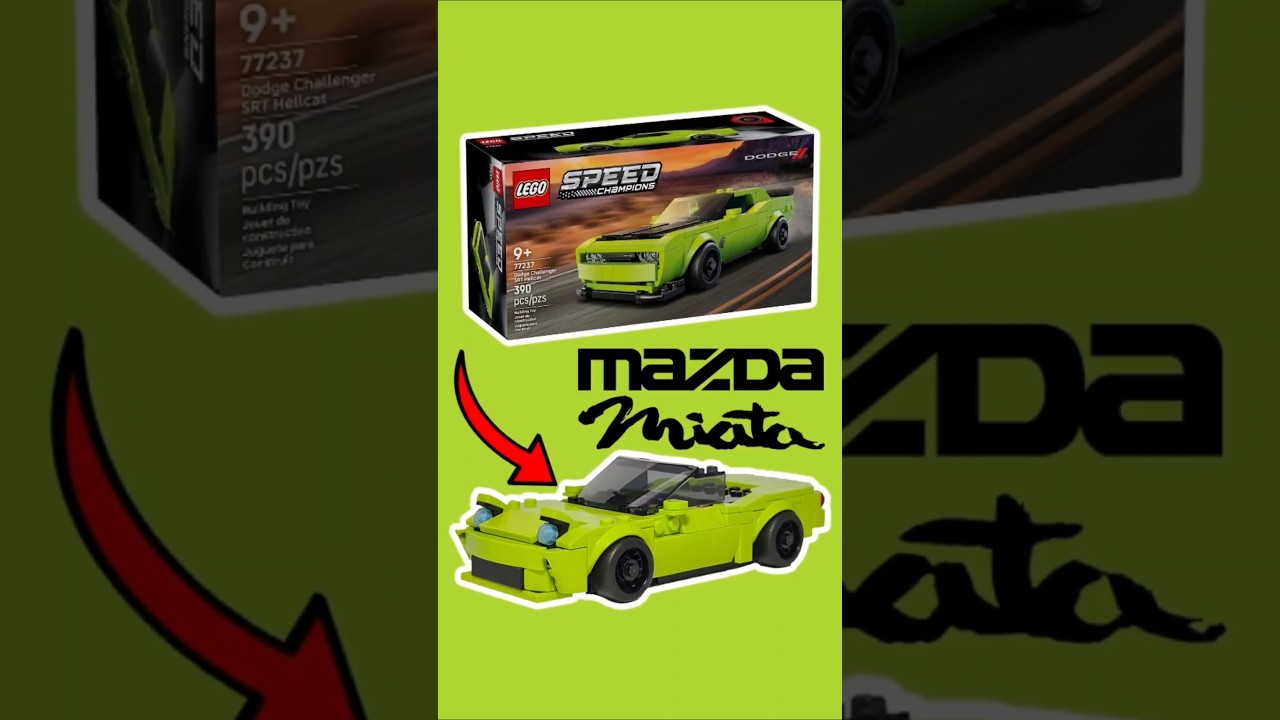 I turned a Dodge Challenger into a Mazda Miata! #lego #alternativebuild  #speedchampions