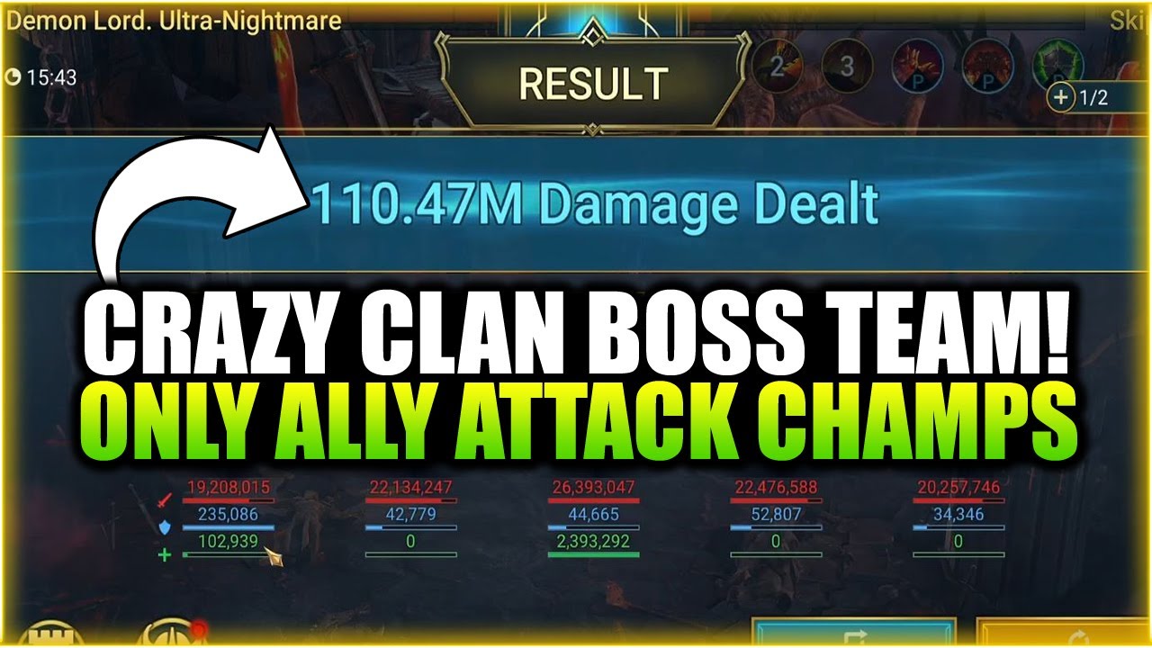 THE DUMBEST CLAN BOSS TEAM I Made!! Only Ally Attack Champions Guide | Raid Shadow Legends