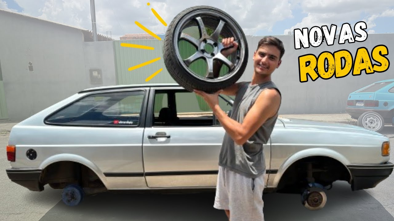 Novas Rodas GTR 17 no Gol Quadrado