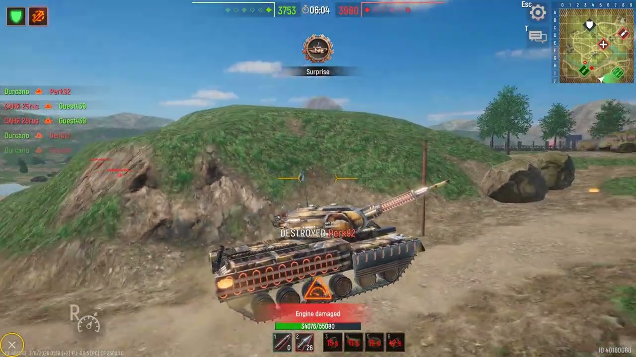 2vs3, 1vs3 at the end. Battle Tanks