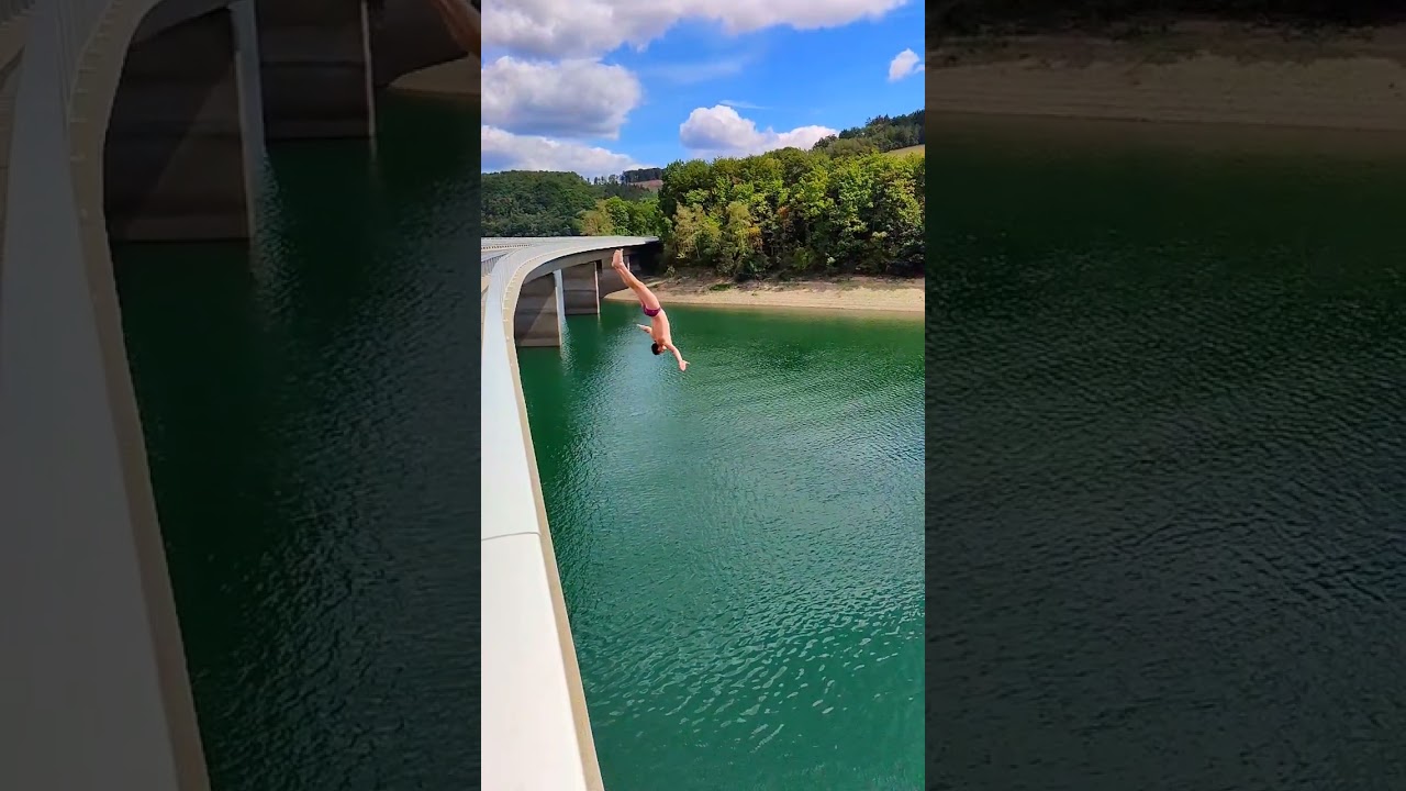 LOVE THIS SLOWMO 🤩 #backflip #slowmotion #cliffdiving