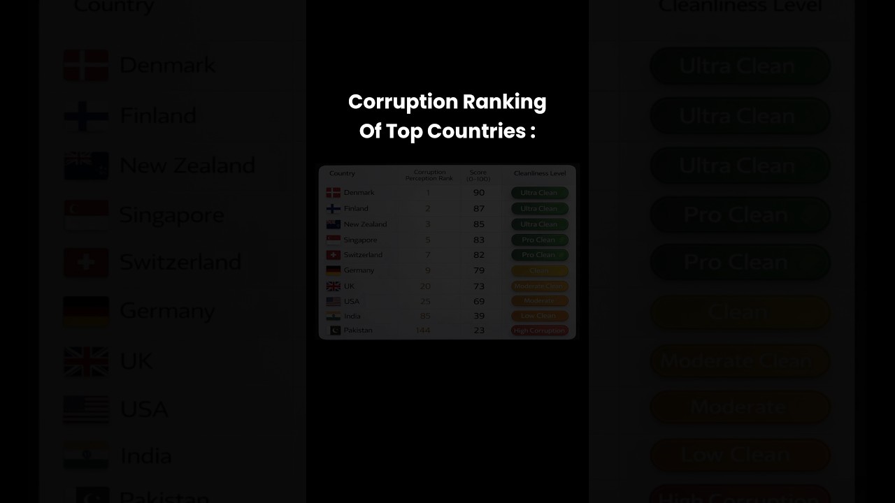 Corruption Ranking of Top Countries | Finxpr