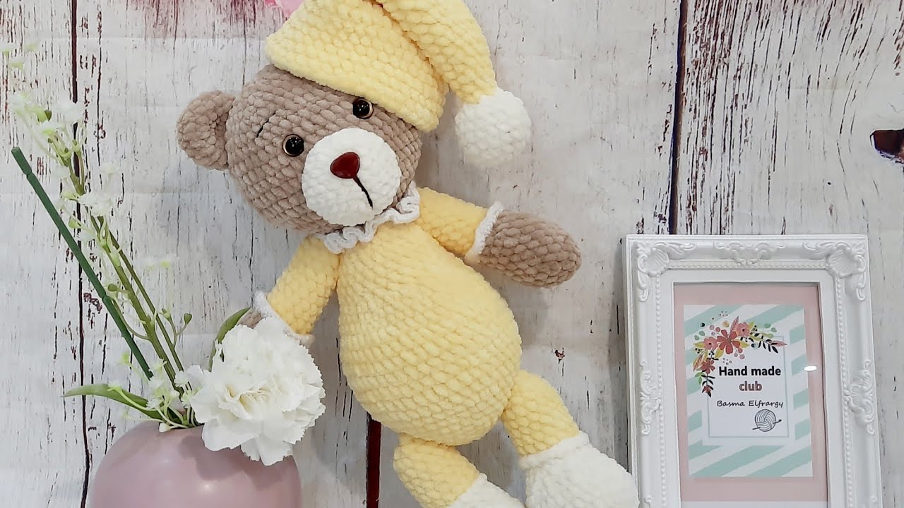 كروشية دبدوب بخيط القطيفة اميجرومي الجزء الرابع والاخير how to crochet teddy bear amigurumi part 4