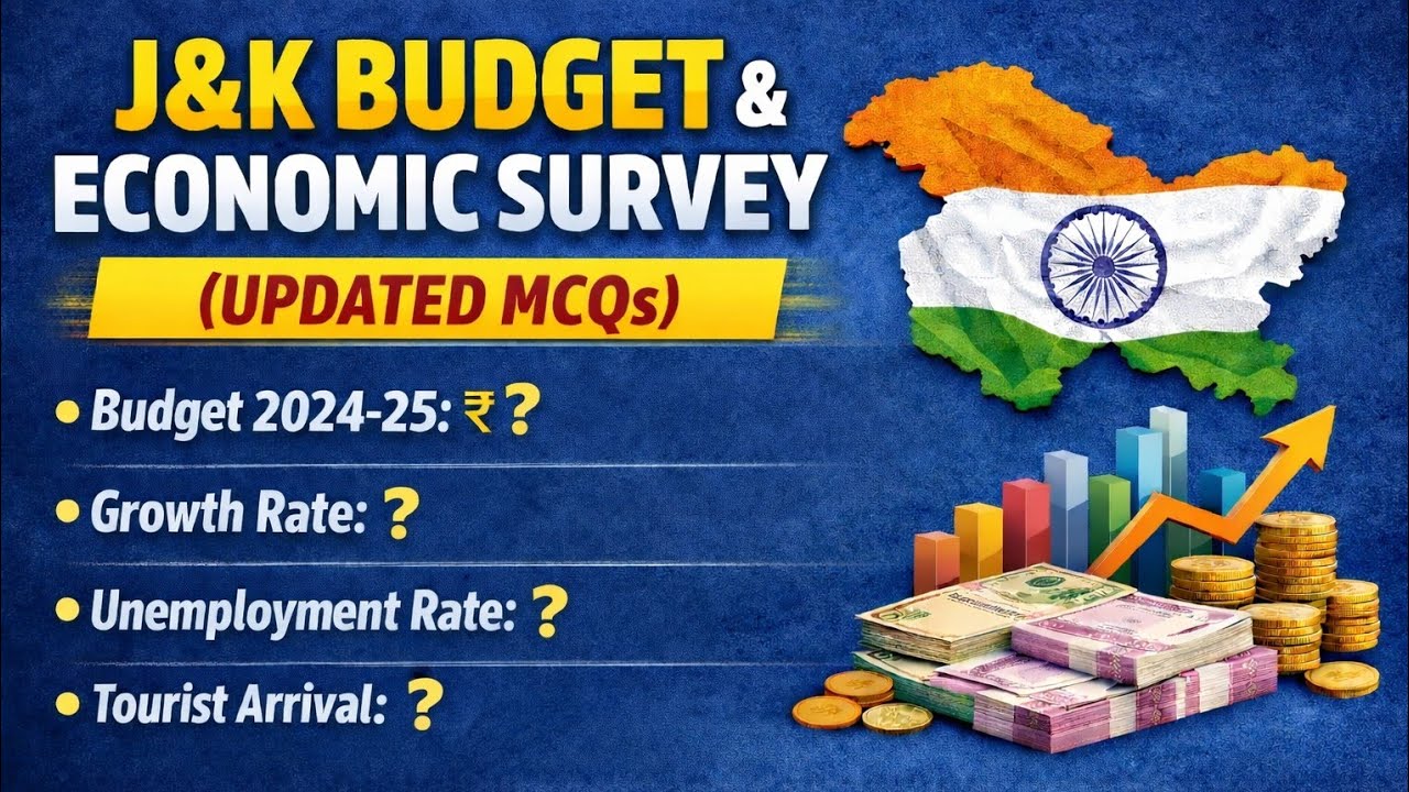 Top 20 Most Repeated MCQs on J&K Economy | Budget & Economic Survey 2024–25 🔥
