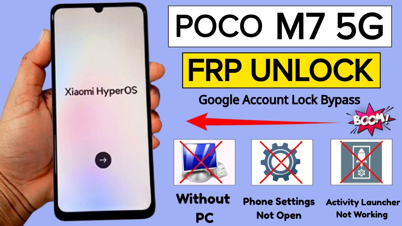 Poco M7 5G Frp Unlock Xiaomi HyperOS Android 14/15 | Poco M7 5g Google Account Bypass - Without PC