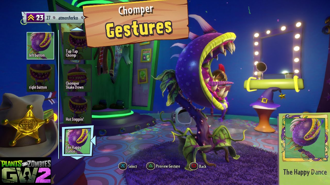 All Chomper Gestures / Plants vs Zombies Garden Warfare 2