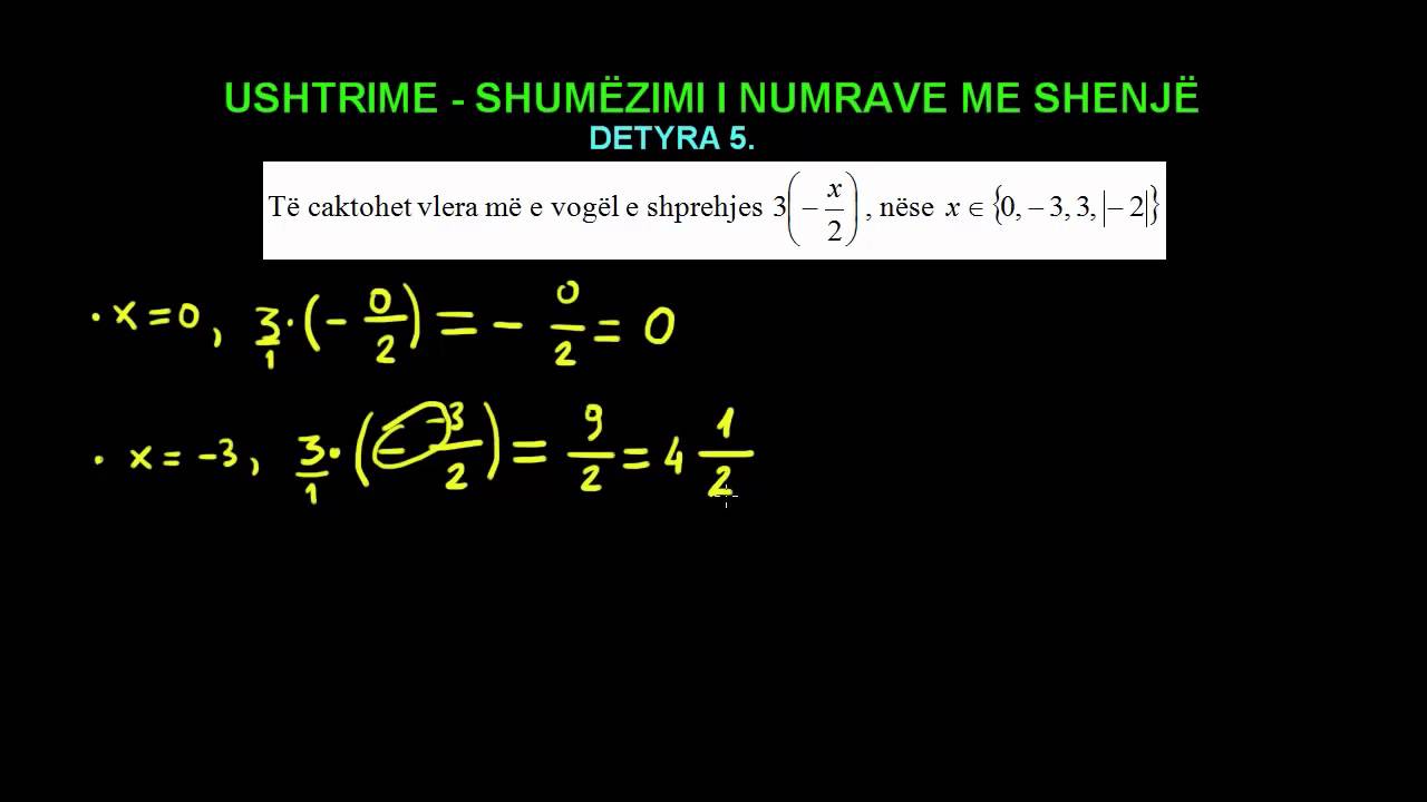 USHTRIME SHUMËZIMI I NUMRAVE ME SHENJË