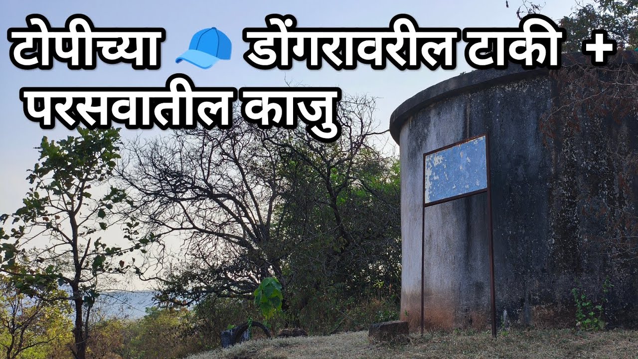 टोपीच्या 🧢 डोंगरावरील पाण्याची टाकी, रानातले काजु 
