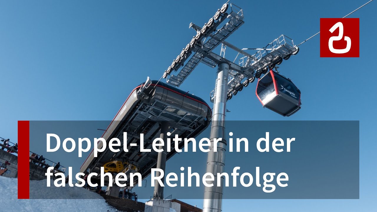 Was stimmt hier nicht? | Seilbahn Savognin - Tigignas - Somtgant | 2x Leitner Richtung Piz Martegnas