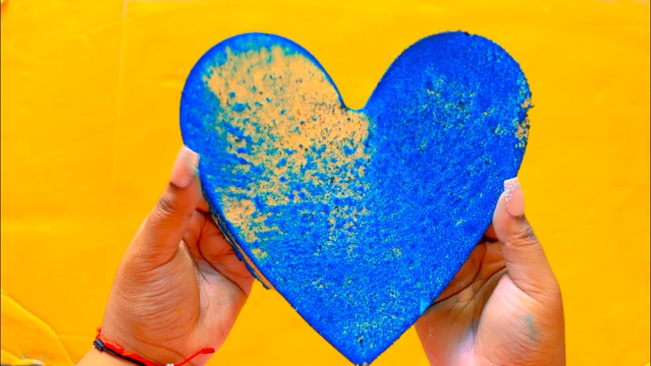 Reformed Gym Chalk Crush | Blue | Large 3D Heart | PettyASMRR | Oddly Satisfying