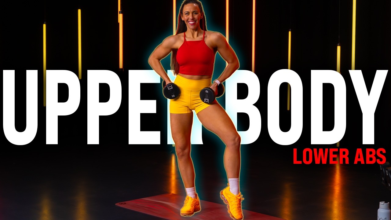 Upper Body Strength & Step Cardio | 30 Minute Workout with Lower Abs!