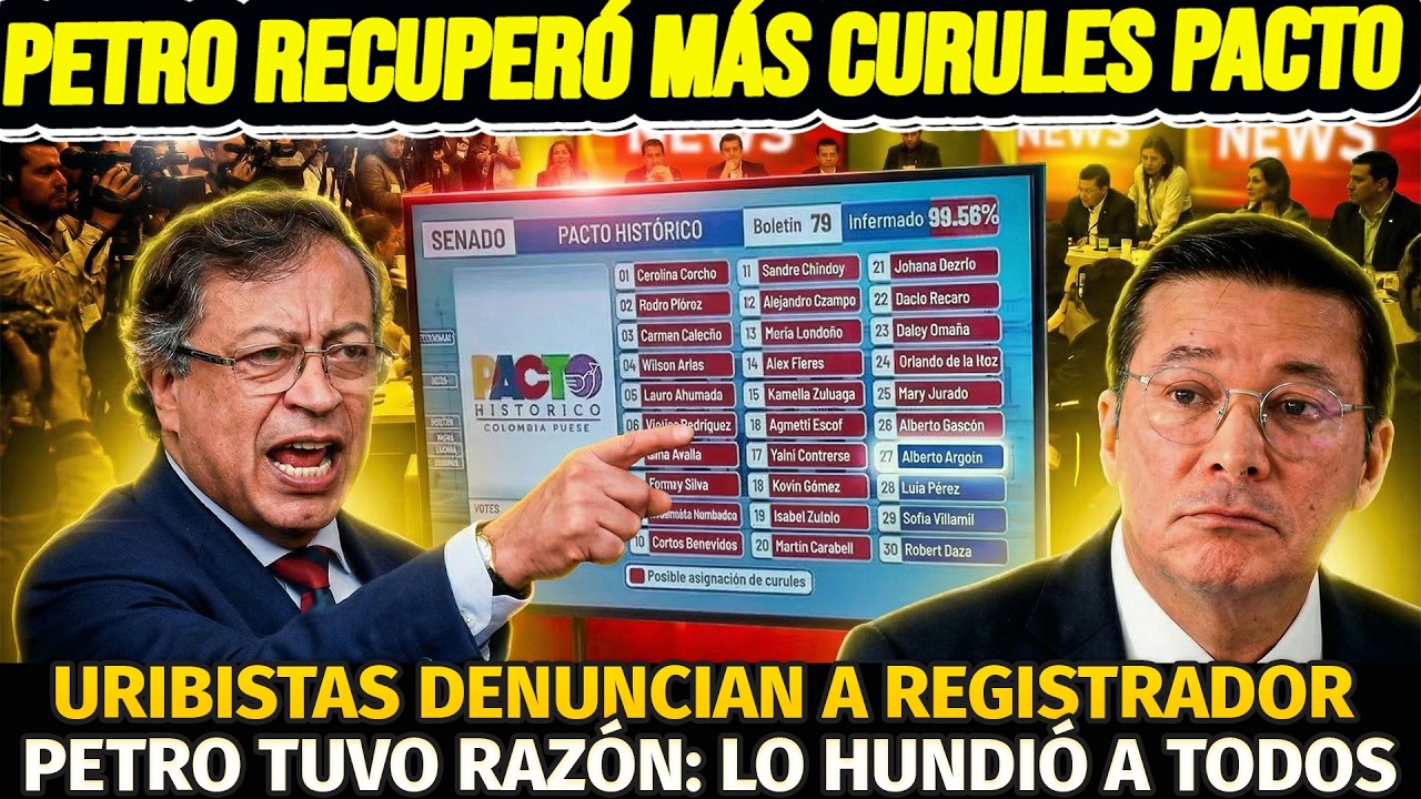 PETRO LOS ENTERRÓ: RECUPERÓ CURULES PARA EL PACTO: URIBISTAS DENUNCIAN REGISTRADOR, LLEGÓ SU FIN😱