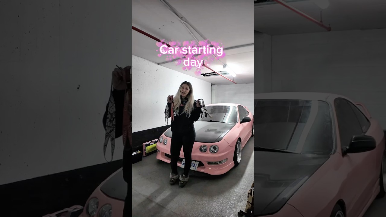 Staring up my cars (hopefully) 😭😂 #cars #cartok #automobile #cargirl #pinkcar #pinkcargirl #car