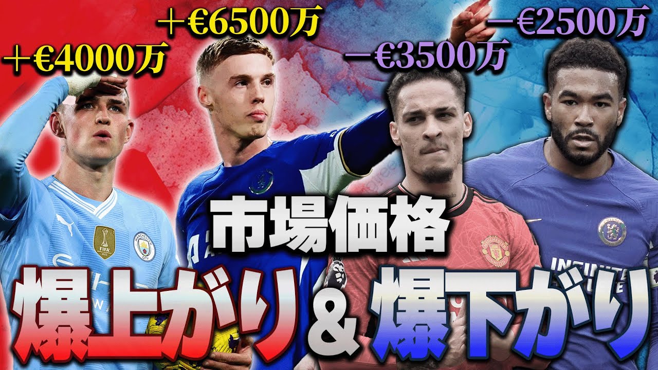 【23/24】この1年で市場価格が爆上がり&爆下がりしたプレミア選手TOP10！とんでもない選手がいました