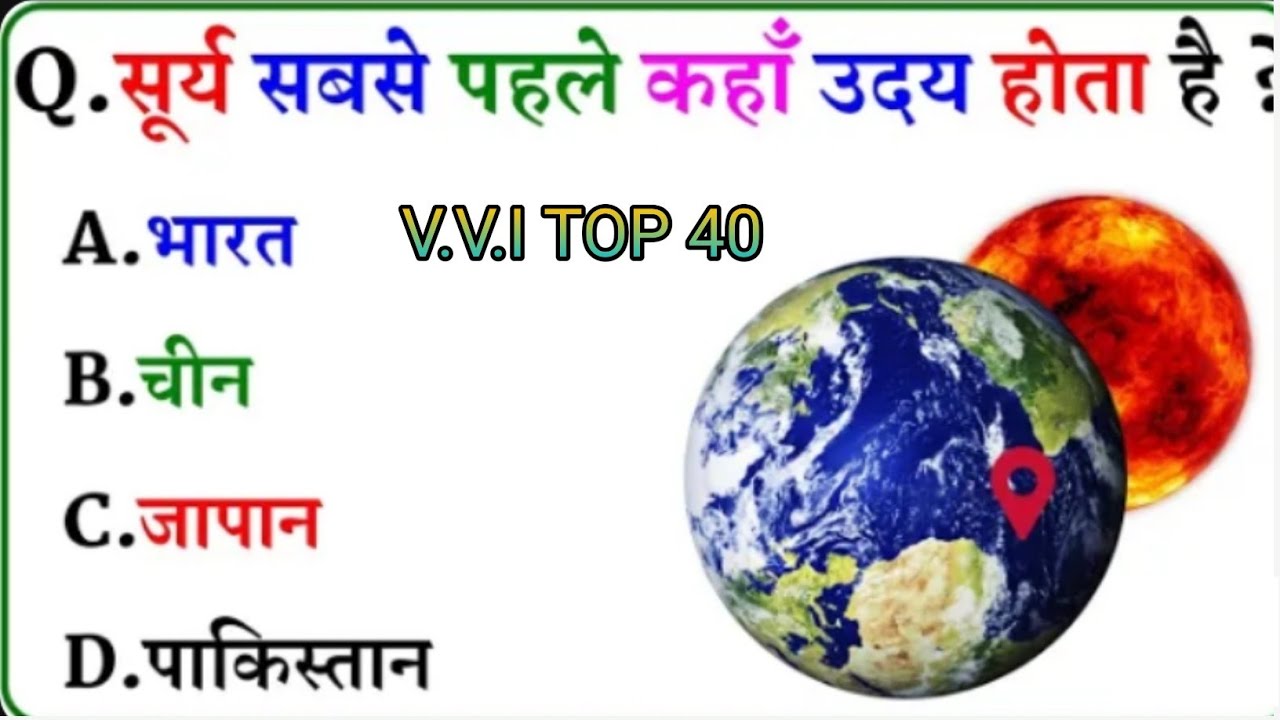 🎯 GK Question || GK In Hindi || GK Question and Answer || TOP 40 MCQ II GK Quiz ll @BRGKGSSTUDY1...