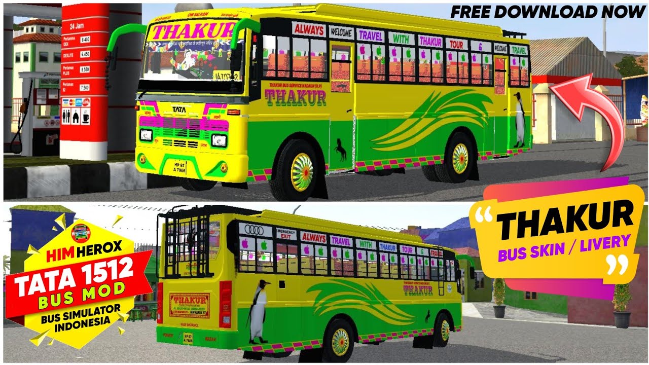 Thakur Bus Skin/Livery || TATA 1512 Bus Mod || Him Herox || New Bus Mod || New Mod Bussid