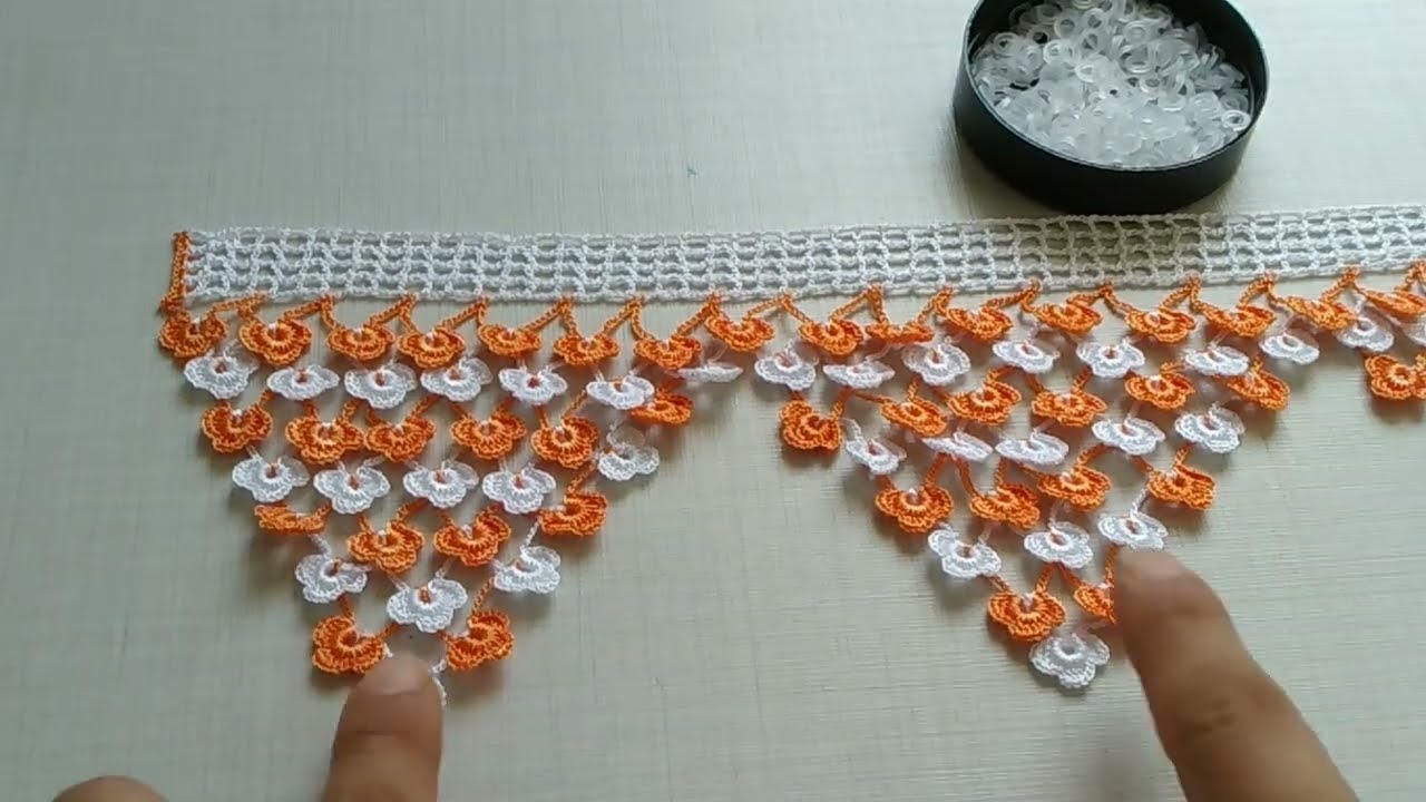 33. Halkalı çıtı pıtı kolay bir model. çeyizlik havlukenarı modeli