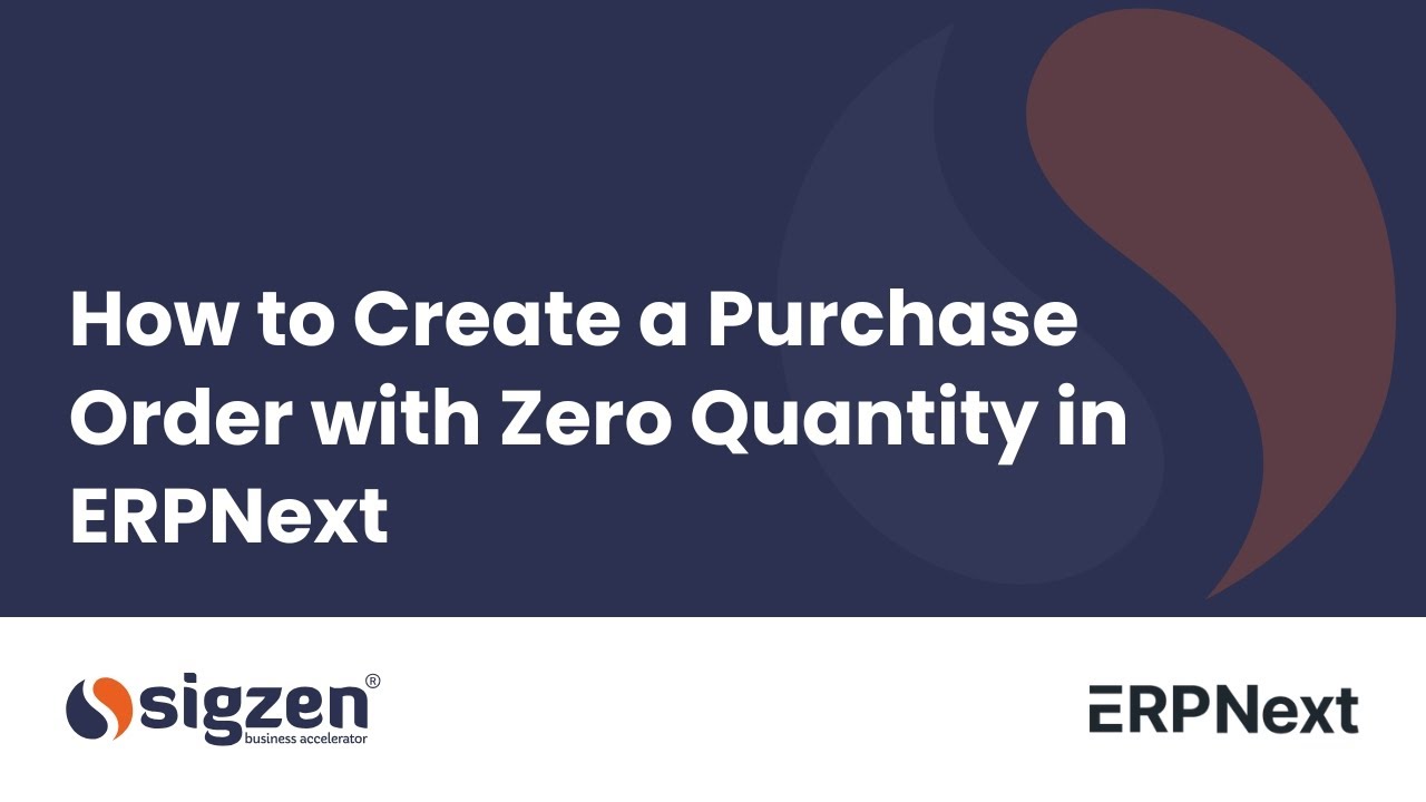 ERPNext Version 15 | How to Create a Purchase Order with Zero Quantity in ERPNext
