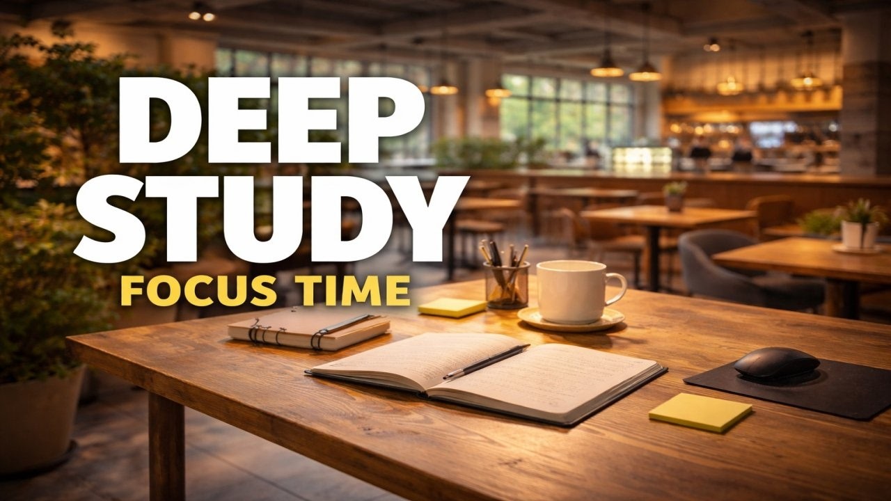 STUDY MODE 📚 Deep Focus Music for Studying & Working | 2 Hours Cafe Ambience