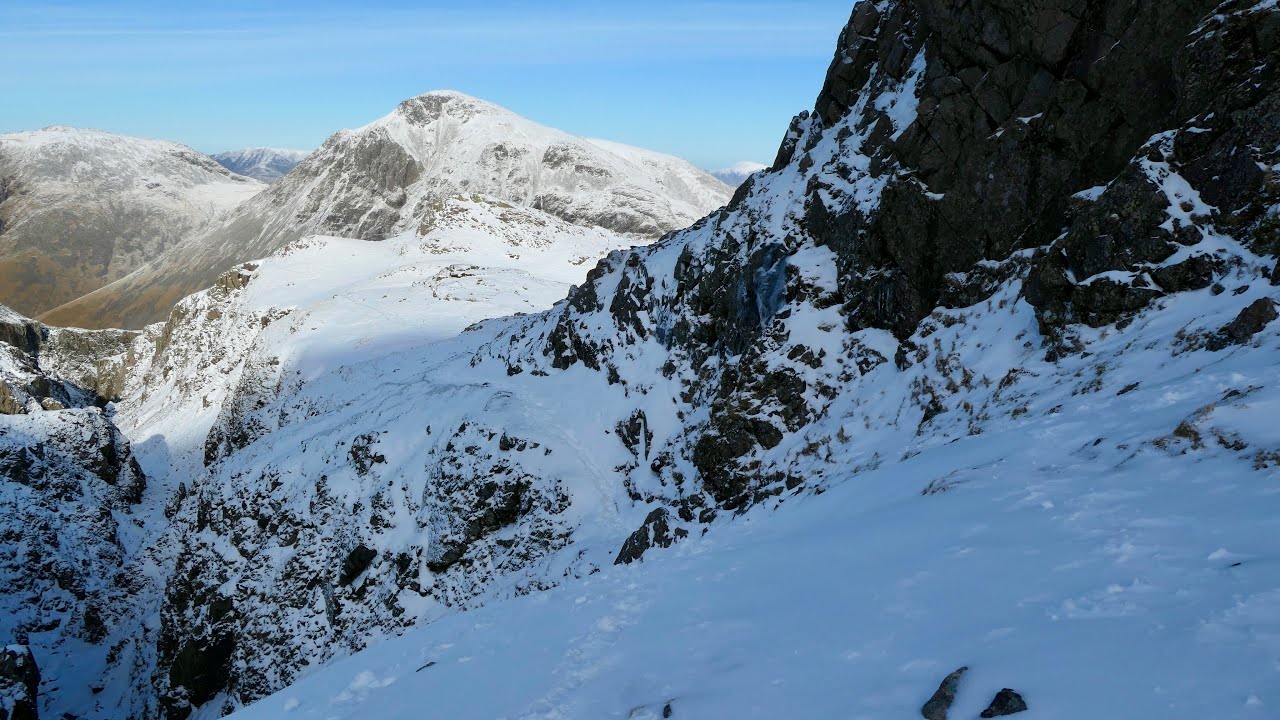 Scafell Pike and Lingmell in full Winter