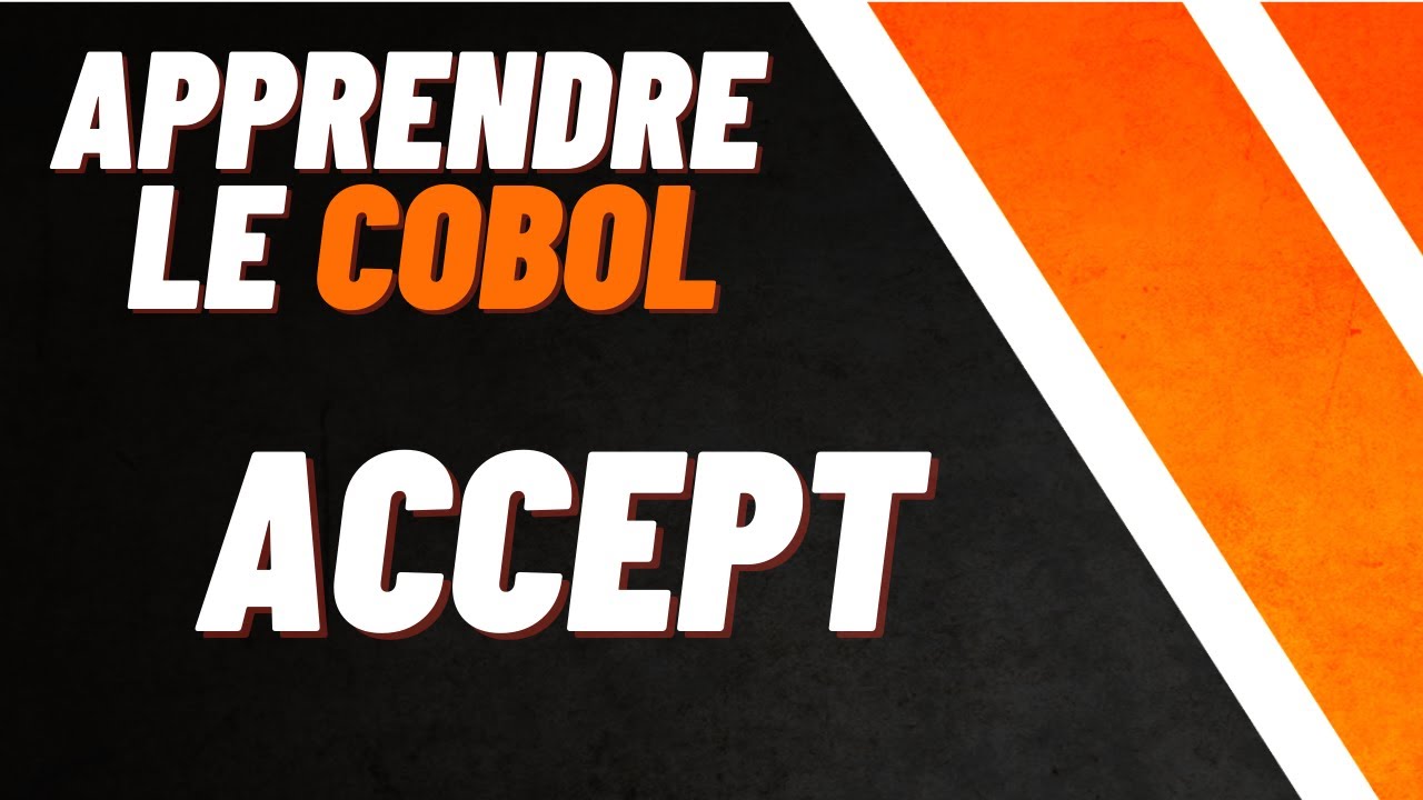APPRENDRE LE COBOL - (4/13) RECUEILLIR UNE VALEUR DE L'UTILISATEUR