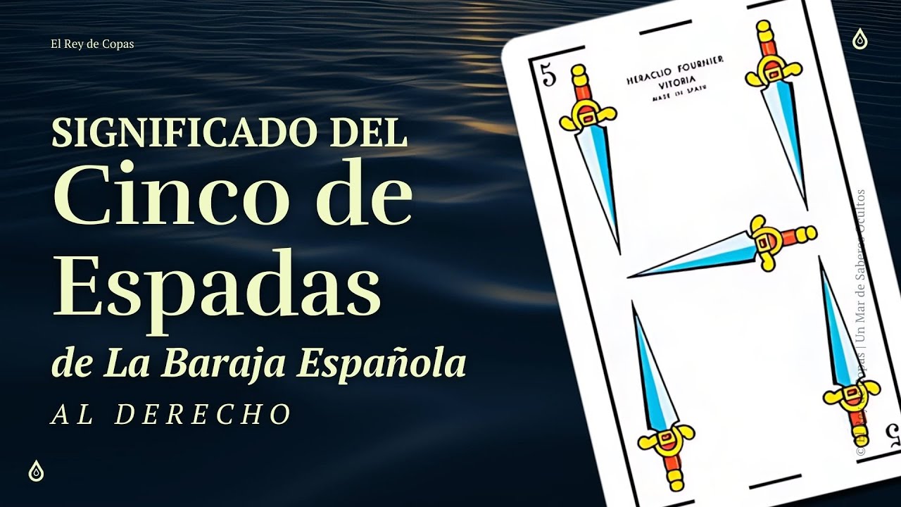 Significado: Cinco de Espadas Baraja Española | Aprende a leer las #cartasespañolas #19