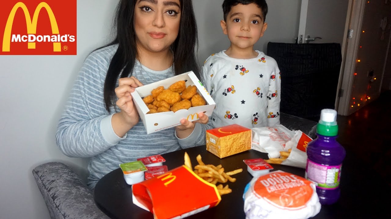 MCDONALDS MUKBANG WITH MY SON | DOUBLE CHESSE BURGER | FRIES | NUGGETS AND A HAPPY MEAL