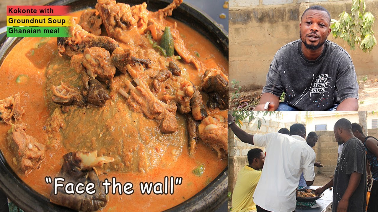 How to prepare Peanut Soup || Goat & Chicken Groundnut Soup with Kokonte || Authentic Ghanaian meal