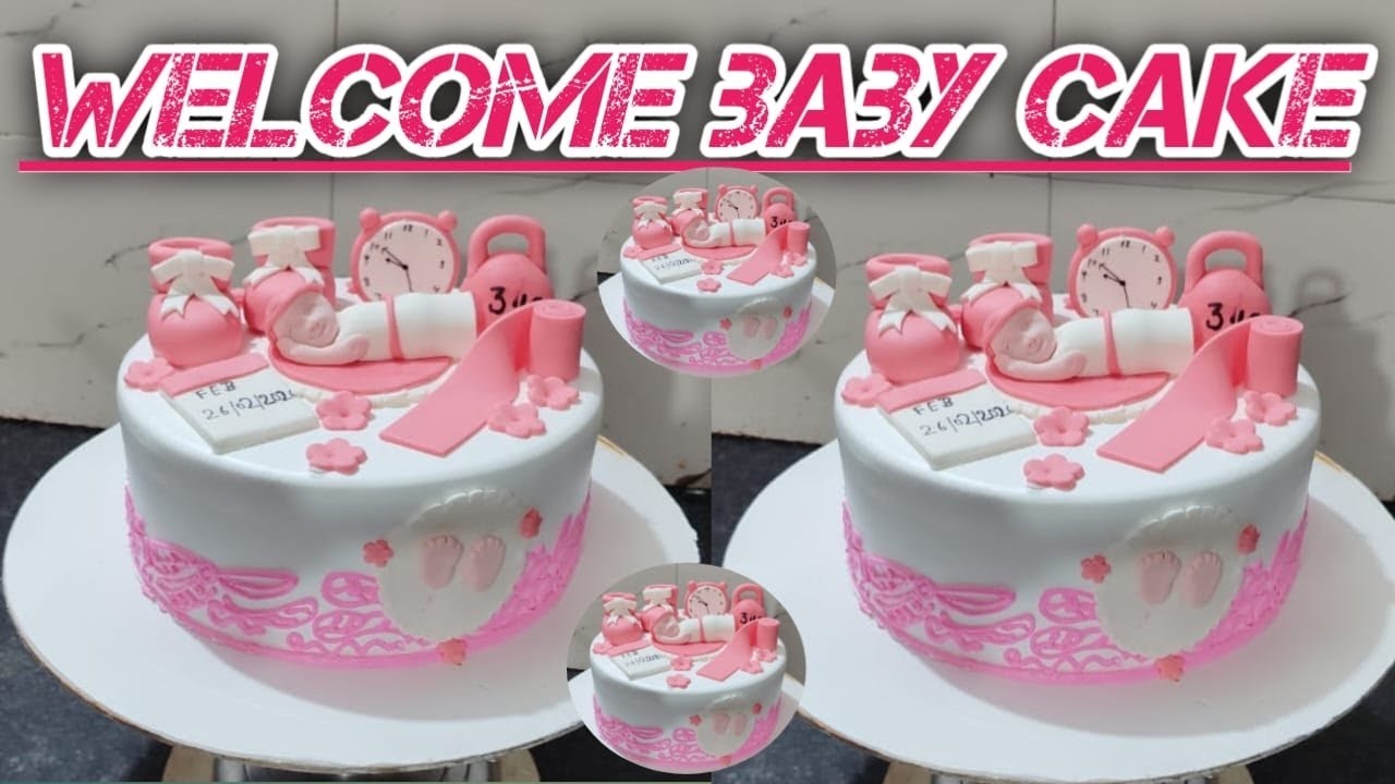 #welcome#baby#cake#video @jitendracakeshorts #trending #viral #2Vanilla#flavour#baby#theme#cake ,🍼🎂👈