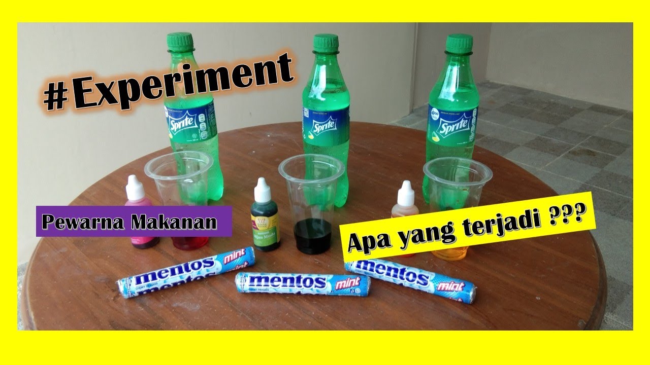 Sprite & Pewarna Makanan VS Mentos