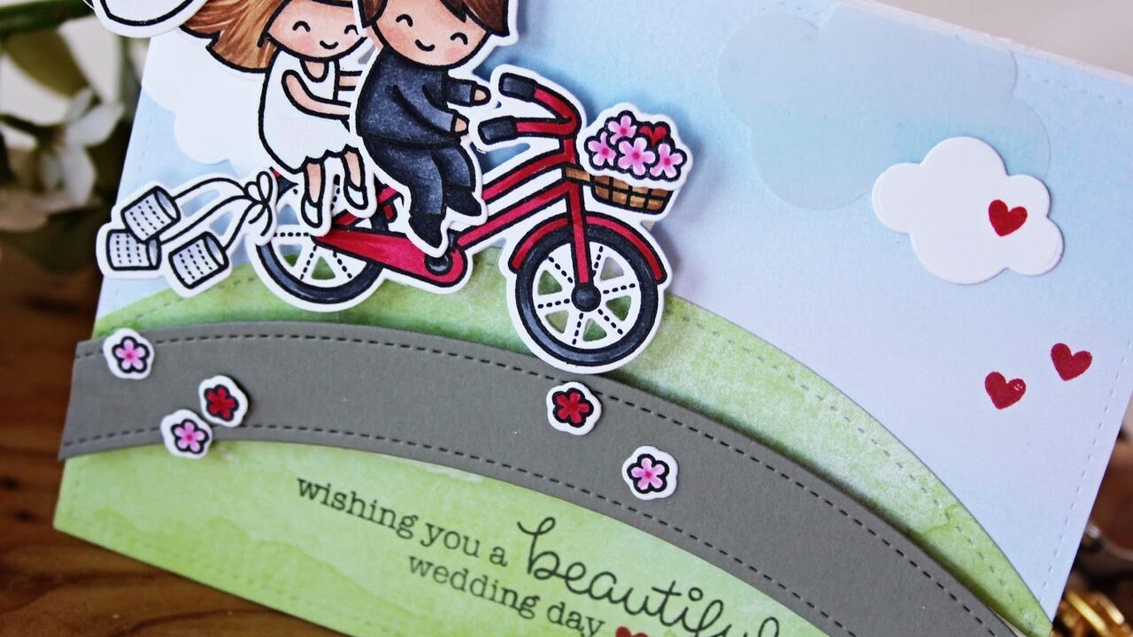 Lawn Fawn | Bicycle Slider Wedding Card