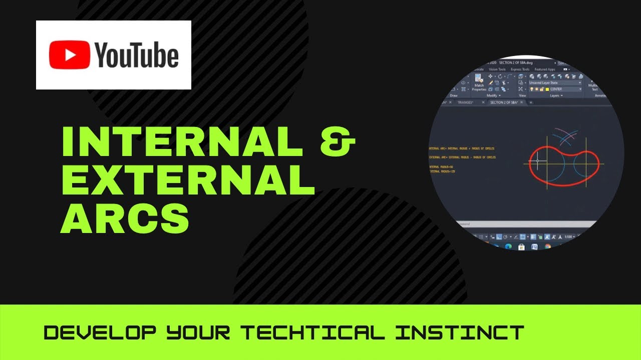 Internal and External Arcs|AutoCAD
