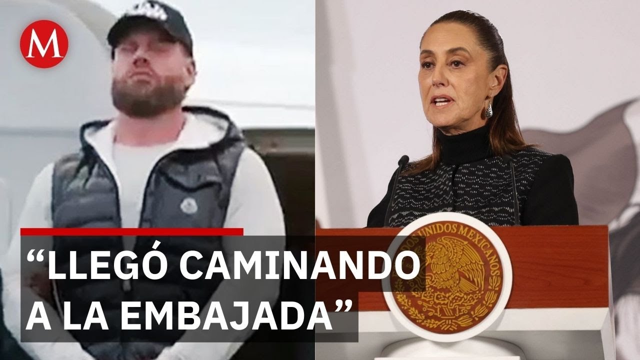 Sheinbaum presenta fotografía de Ryan Wedding entregándose a la embajada