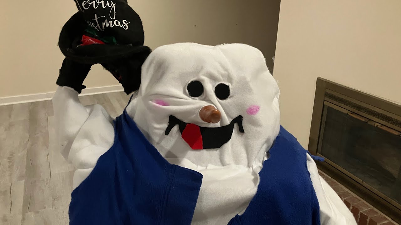 CUSTOM Gemmy Industries Life-Size 4 1/2ft Christmas Spinning Snowflake Snowman ☃️