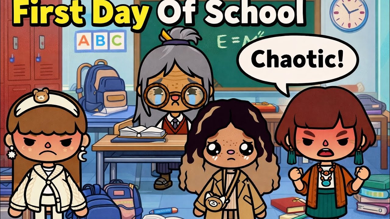 *+*Chaotic!! 😱😨*+*  First Day Of School 📚🚌🏫✨ (With Voice 🎙️✨) Toca Boca World Roleplay 🧑‍🧑‍🧒‍🧒✨
