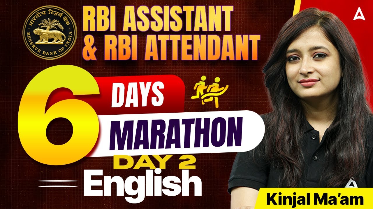 RBI Assistant & Attendant 2026 English | 6 Days Marathon | Day 2 English by Kinjal Ma'am