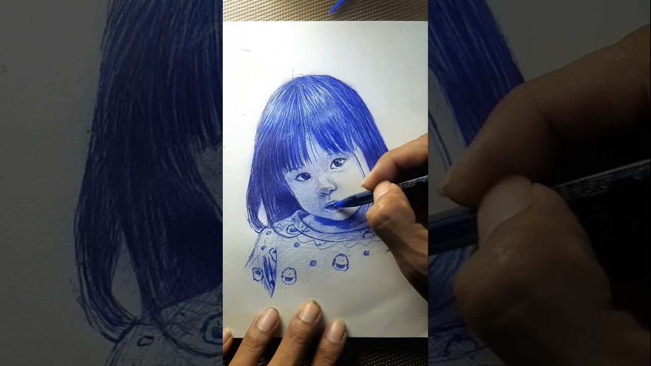 Gambar Yuka chan only pen #yukachan #ballpenart #sketsawajah #cute #drawing #gambar #art