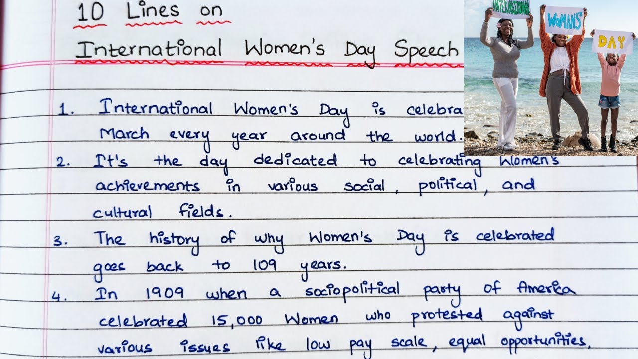 10 Lines on International Womens Day Speech 2024