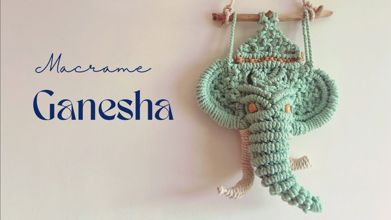 DIY Macrame Ganesha | Step by step tutorial |  Macrame Elephant Face | Hindi Tutorial